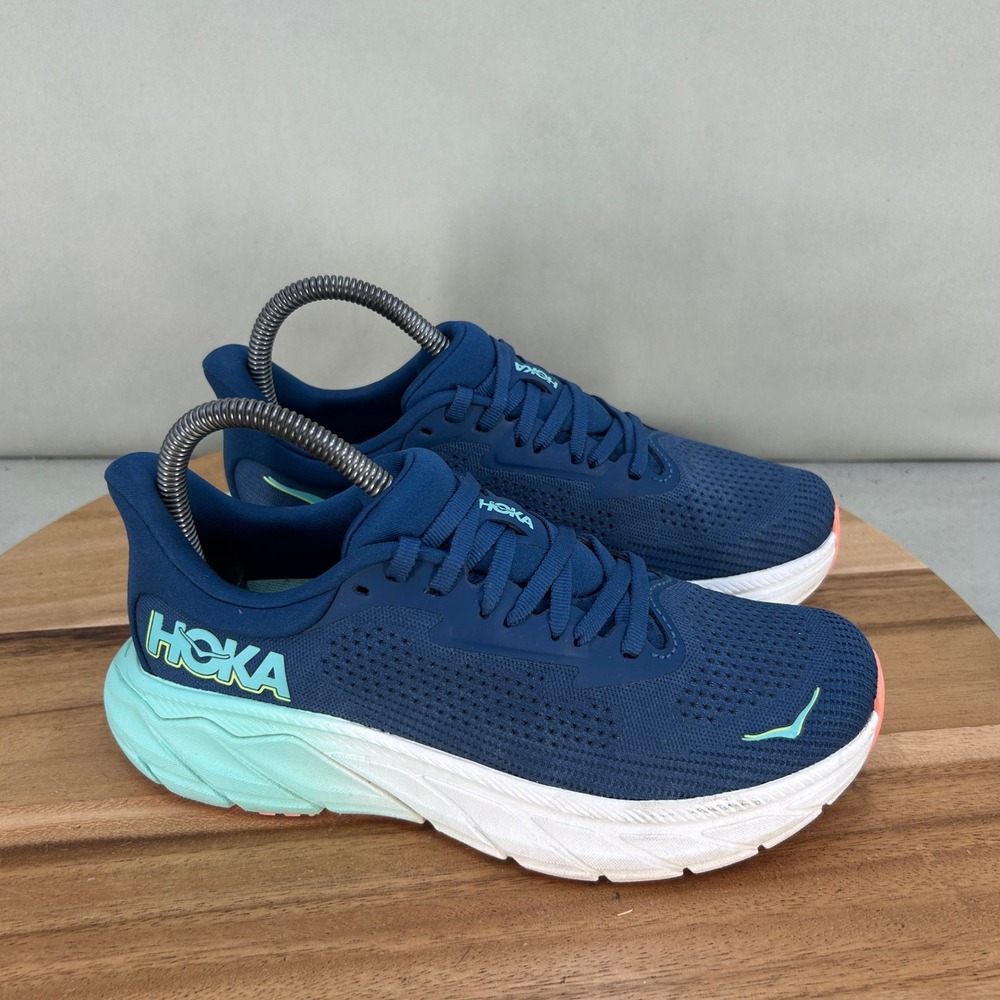 Hoka Arahi 7 Womens Running Shoes Blue Glass White 1147851-MSB Size 6.5 B